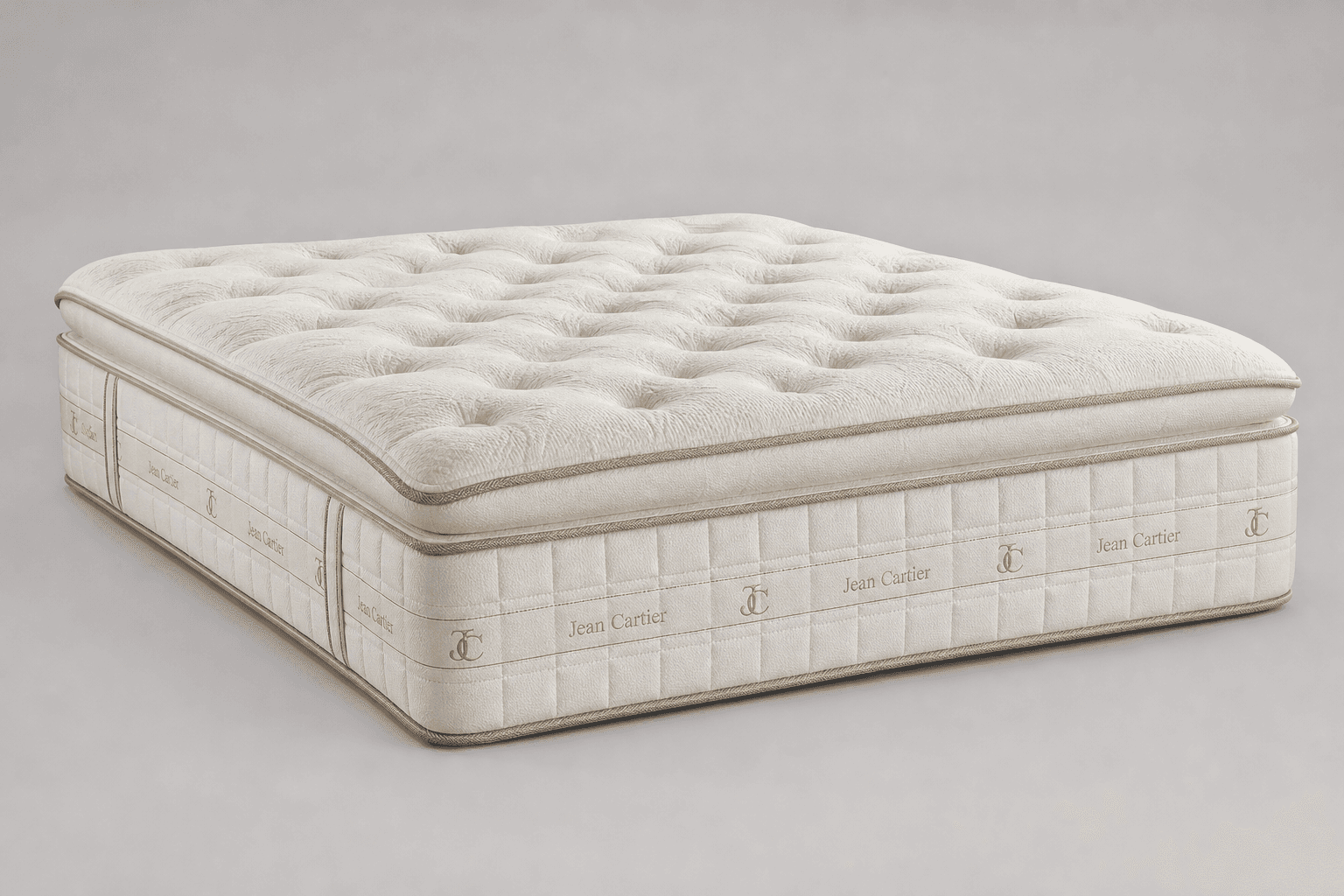 Colchón pillow top Jean Cartier con marca bordada